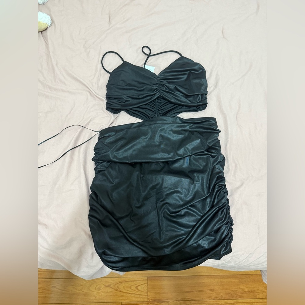 Black Ruched Dress